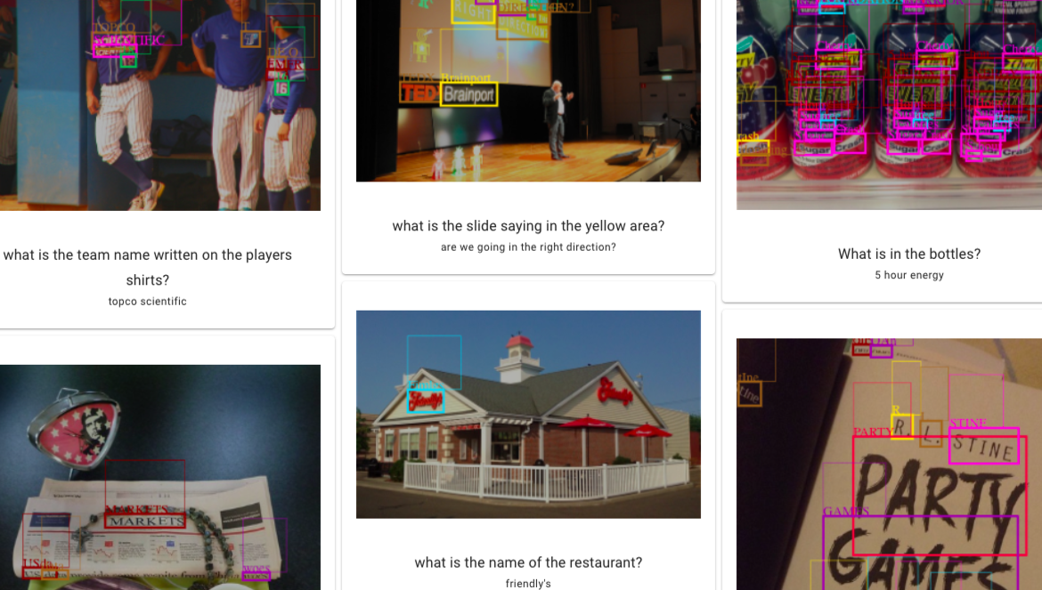 Images of baseball players, a house, a newspaper, and an energy drink.