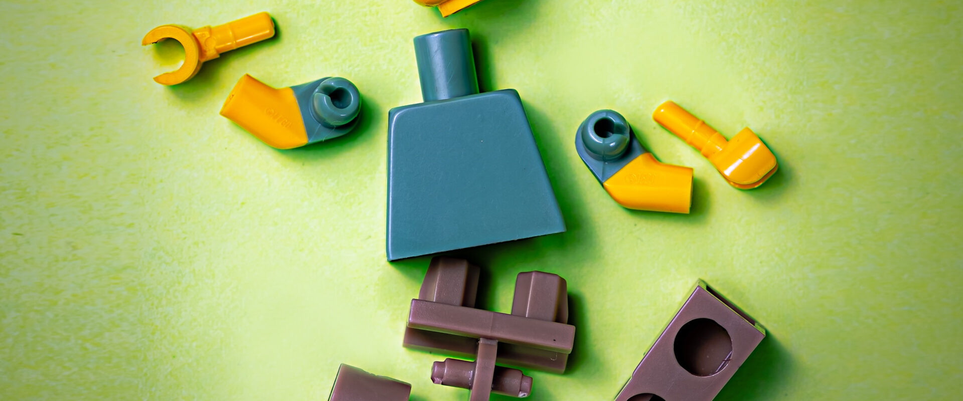 Lego person in pieces